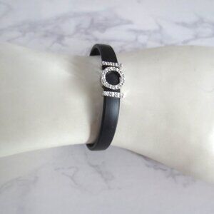 NWT Black and Sterling Silver Diamanté Bracelet